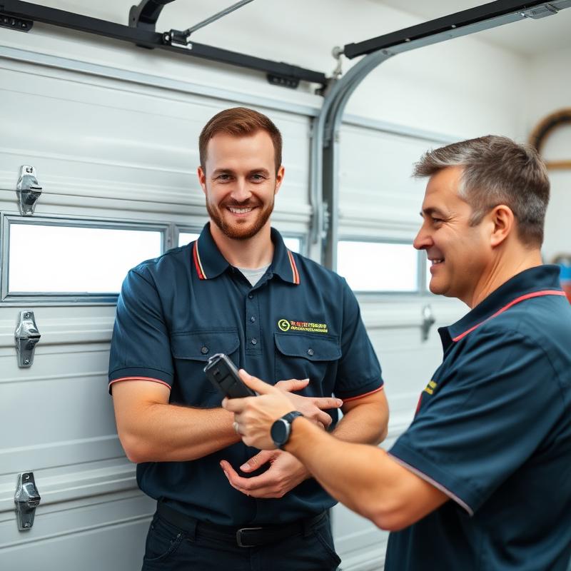 Garage Door Satsop technician programming garage door remote and keypad